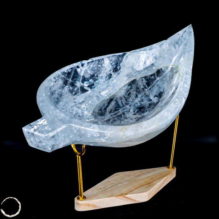 Natuurlijk heldere kwarts in bladvorm / schaal. Een kunstvol, Verzamelen, Mineralen en Fossielen