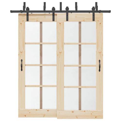 vidaXL Doos met onderdelen voor schuifdeur 200 cm staal, Doe-het-zelf en Bouw, Hang- en Sluitwerk, Nieuw, Verzenden