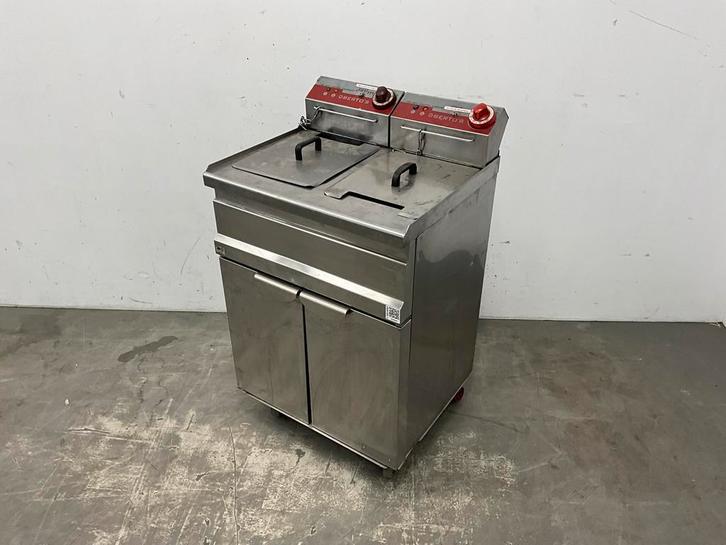 Bertos Mobiele Friteuse met dubbele manden, Zakelijke goederen, Horeca | Keukenapparatuur, Gebruikt, Fornuis, Frituur en Grillen