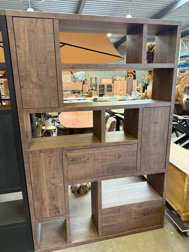 Denton wandkast, kleur dark mango (nieuw outlet), Huis en Inrichting, Kasten | Wandmeubels, Nieuw, Overige materialen