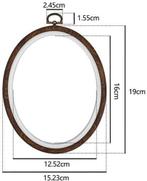 Brocante houten borduurring ovaal met stelschroef 15x19 cm, Hobby en Vrije tijd, Nieuw