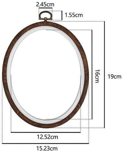 Brocante houten borduurring ovaal met stelschroef 15x19 cm, Hobby en Vrije tijd, Knutselen, Nieuw