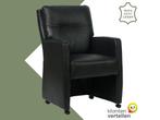 Leren eetkamerstoel Sharp - Granada Black (zwart) - Met, Huis en Inrichting, Stoelen, Eigentijds, Modern, Zwart, Nieuw, Leer