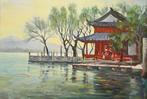 Asian School (1970s) - Riverside pavilion scene - NO RESERVE