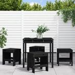 vidaXL 5-delige Tuinset massief grenenhout zwart, Tuin en Terras, Tuinsets en Loungesets, Verzenden, Nieuw, Tuinset