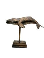 Beeld, Walvis - potvis - 30 cm - Brons