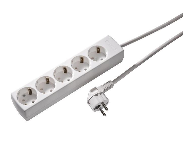 Martin Kaiser 5-voudig 45 graden wit stopcontact met 1,5m, Doe-het-zelf en Bouw, Elektriciteit en Kabels, Verzenden