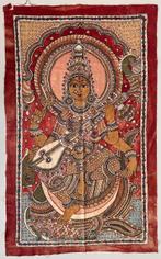 Kalamkari textile depicting Sarasvati - Katoen - India -