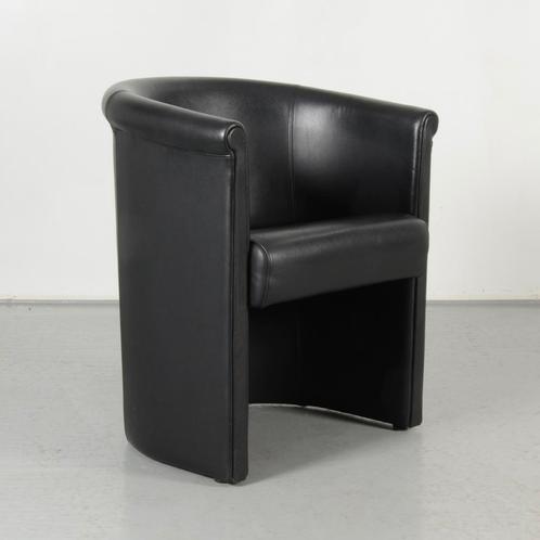 Moroso design fauteuil, zwart leder, Huis en Inrichting, Fauteuils, Gebruikt, Ophalen of Verzenden