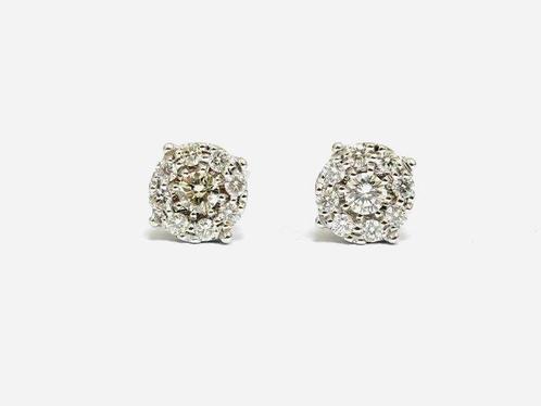Boucles doreilles - 18 carats Or blanc -  1.20ct. tw., Handtassen en Accessoires, Oorbellen