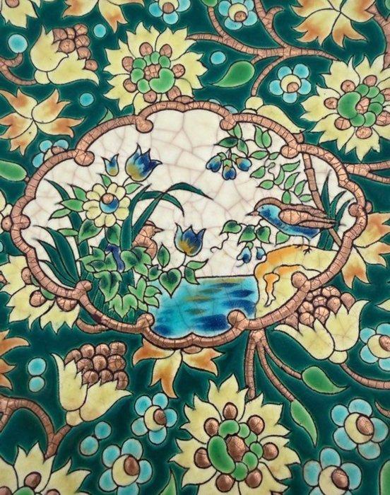 Longwy - Schotel - Aardewerk - Ronde schotel van émaux de, Antiquités & Art, Antiquités | Verre & Cristal