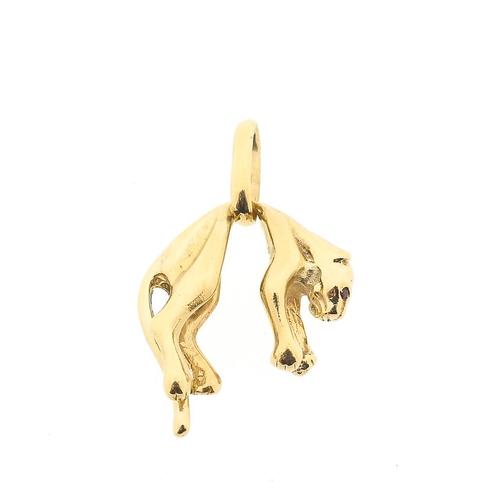 Gouden panter hanger met robijn (sieraad, massief goud), Handtassen en Accessoires, Bedels, Gebruikt, Overige merken, Goud, Ophalen of Verzenden