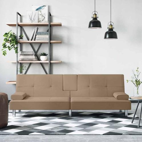 vidaXL Slaapbank met bekerhouders kunstleer, Huis en Inrichting, Zetels | Zetels, Nieuw, Verzenden