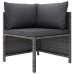vidaXL Hoekbank sectioneel met kussens poly rattan grijs, Verzenden, Nieuw