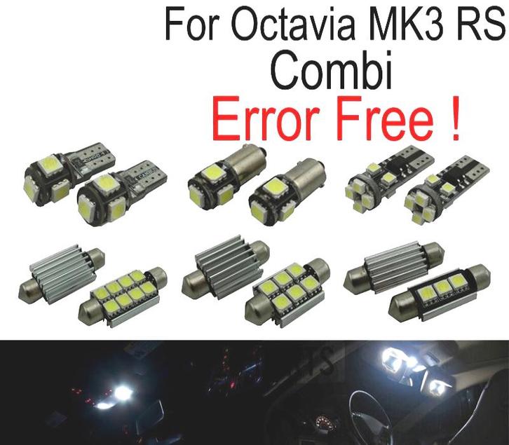 Kit 13 Ampoules Led Intérieur Pour Skoda Octavia 3 Mk III Rs, Auto-onderdelen, Verlichting, Verzenden