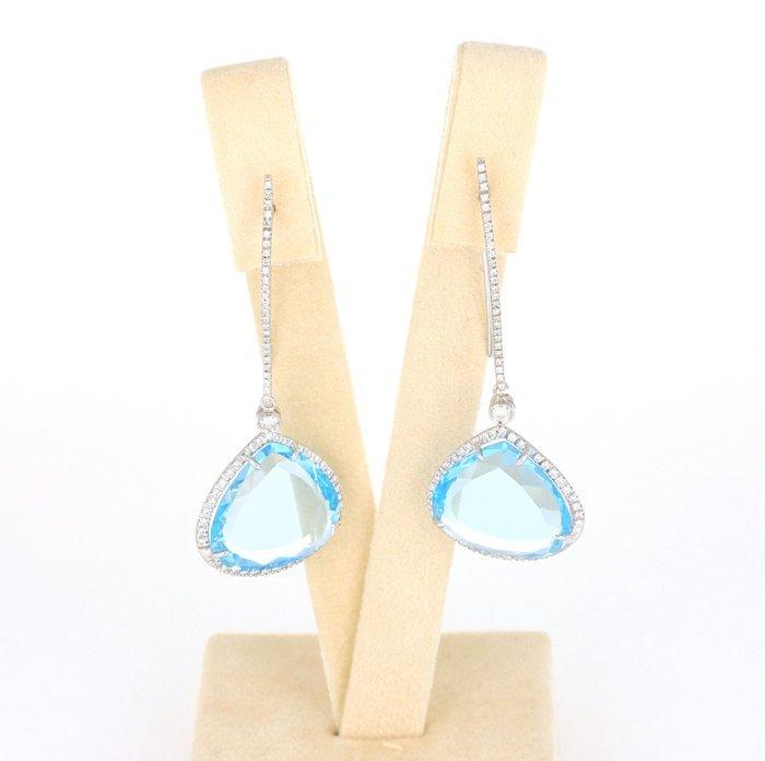 Zonder minimumprijs - Oorbellen - 18 karaat Witgoud -, Bijoux, Sacs & Beauté, Boucles d'oreilles