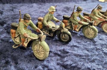 Lineol, Elastolin - Speelgoed Rare defile 5 motards - beschikbaar voor biedingen