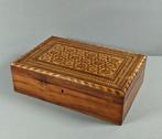 Kist - Tunbridge Ware ingelegde houten doos - hout,, Antiek en Kunst
