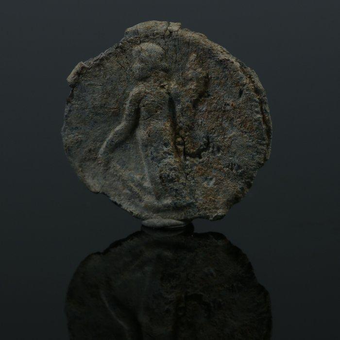 Oud-Romeins Lood Theaterkaart, met Fortuna Tyche en, Verzamelen, Mineralen en Fossielen