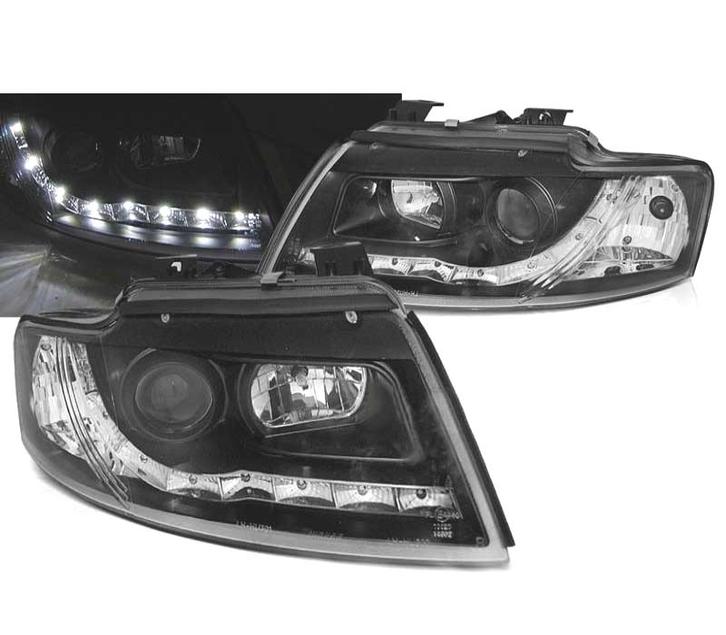 PHARES AUDI A4 B6 00-04 FEUX DE JOUR À LED FOND NOIR, Autos : Pièces & Accessoires, Éclairage, Envoi