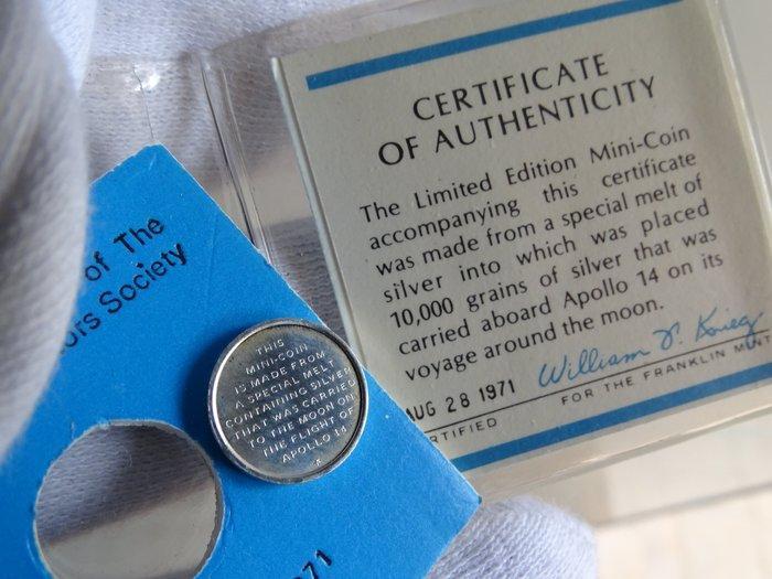 Authentiek zilver van Apollo XIV dat naar de maan reisde en, Antiek en Kunst, Antiek | Wandborden en Tegels