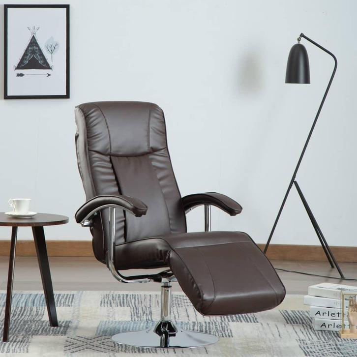vidaXL Televisiefauteuil kunstleer bruin, Huis en Inrichting, Fauteuils, Nieuw, Verzenden