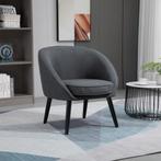 Fauteuil - Modern Living - Linnen look – Grijs, Zwart, Nieuw, Ophalen of Verzenden, Modern