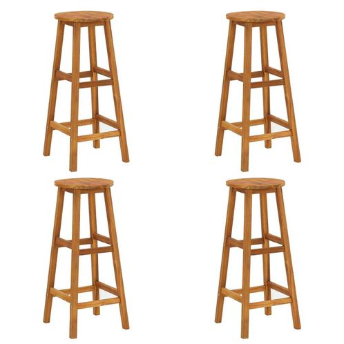 vidaXL Barkrukken 4 st massief acaciahout, Tuin en Terras, Tuinstoelen, Nieuw, Verzenden