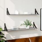 vidaXL Wandschappen 2 st 80x15x15,5 cm bewerkt hout grijs, Verzenden, Nieuw