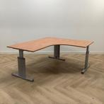 Tweedehands hoekbureau 180x160 cm, Donker beuken -  grijs, Gebruikt, Bureau