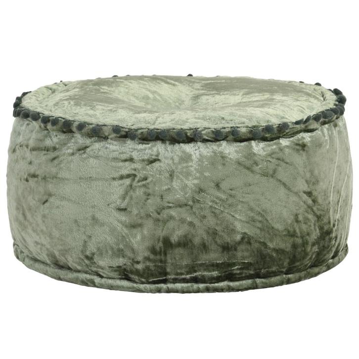 vidaXL Poef rond 40x20 cm fluweel groen, Huis en Inrichting, Zetels | Voetbanken en poefs, Nieuw, Verzenden