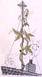 Gerard Adolf Boon en radio op spotprent (lijst optie), Antiek en Kunst, Verzenden