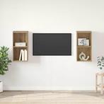vidaXL Wand TV Kast 2 pcs Ambachtelijk eiken 37 x 37 x 72 cm, Huis en Inrichting, Kasten |Televisiemeubels, Verzenden, Nieuw