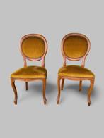 Stoel (2) - Hout, Fluweel - Medailonstoelen