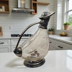 F&Z - French Art Nouveau - Karaf - Glas, Pewter, Verzilverd