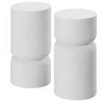 tectake Set van 2 bijzettafels Amine, chubby-design - wit, Huis en Inrichting, Verzenden, Nieuw