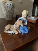 Royal Copenhagen - Beeldje, Girl with foal #0448 - 23 cm -