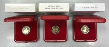 Monaco. 2 Euro 2020/2022 (3 monnaies) Proof  (Zonder beschikbaar voor biedingen