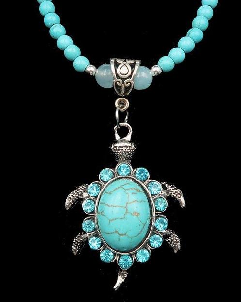 Howliet turquoise - Halsketting - Talisman Schildpad -, Antiek en Kunst, Antiek | Boeken en Manuscripten
