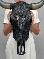 GEEN RESERVEPRIJS - Authentieke handgesneden Black Bull, Antiek en Kunst