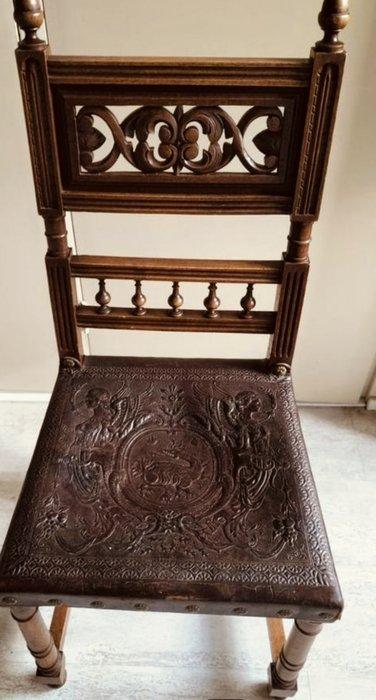 Chaise - Rundleer - Chaise Draak en Cherubs., Antiek en Kunst, Antiek | Overige Antiek