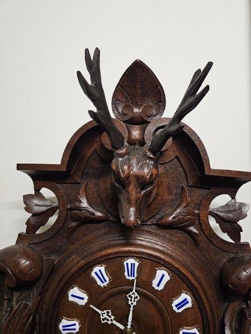 Pendule Forêt-Noire - Bois - 1900-1910 - Horloge murale, Antiek en Kunst, Antiek | Klokken