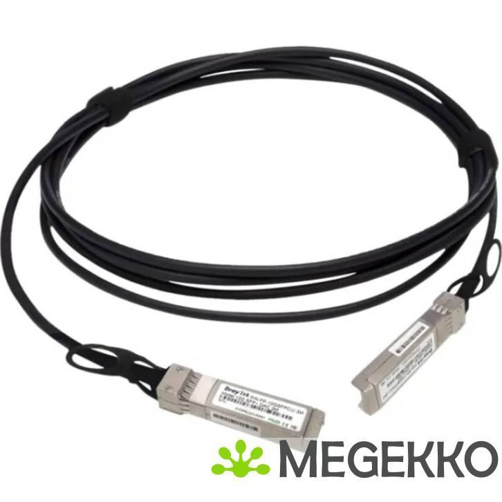 Draytek DAC-CX10-3m Glasvezel kabel SFP SFP+ Zwart, Computers en Software, Overige Computers en Software, Nieuw, Verzenden