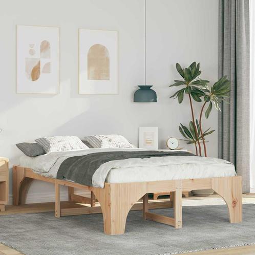 vidaXL Bedframe met opslag Bruin Grenenhout, Huis en Inrichting, Slaapkamer | Bedden, Nieuw, Verzenden