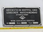 EisenbahnSchild O&K und Lübecker Maschinenbau Werk Dortmu.., Overige typen, Ophalen of Verzenden