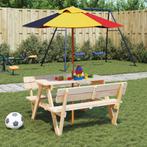 vidaXL Parasol voor kinderen met houten paal Ø120x140 cm, Tuin en Terras, Parasols, Verzenden, Nieuw