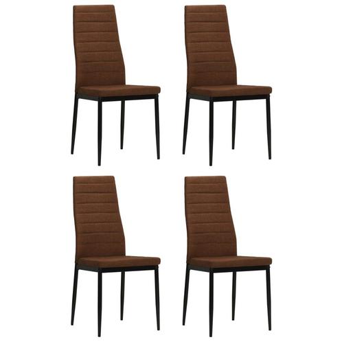 vidaXL Eetkamerstoelen 4 st stof bruin, Maison & Meubles, Chaises, Envoi