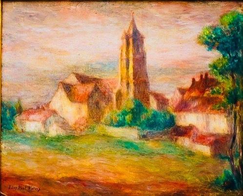 Abel Jules Faivre (1867-1945) - Vue de l’église, Antiek en Kunst, Kunst | Schilderijen | Klassiek