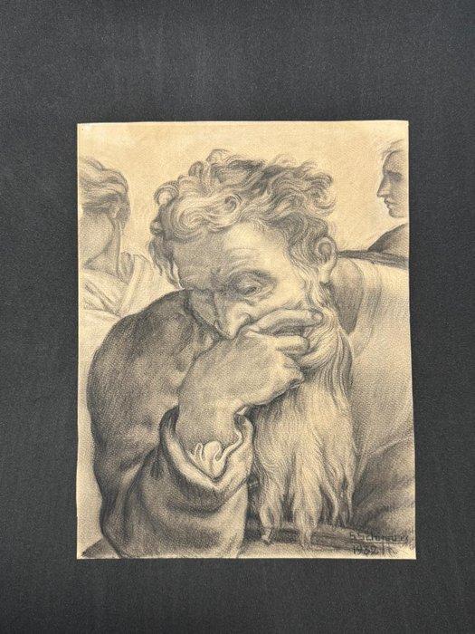 Scuola tedesca (XX), da Michelangelo Buonarrot - Profeta, Antiek en Kunst, Kunst | Schilderijen | Klassiek