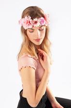 Handgemaakte Bloemenkrans Haar Lichtroze Roze Bloemen Haarba, Ophalen of Verzenden, Nieuw